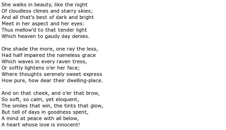 Lord Byron Poems &gt; My poetic side