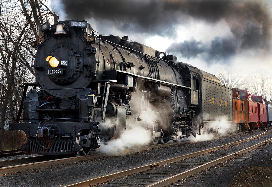 Pere Marquette 1225 steam locomotive, also known as the Polar Ex Photograph  by Bruce Beck - Pixels