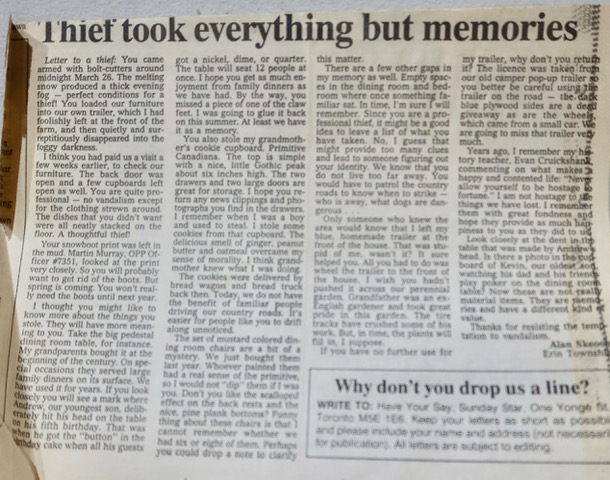 EPISODE  1086:   LETTER TO A THIEF